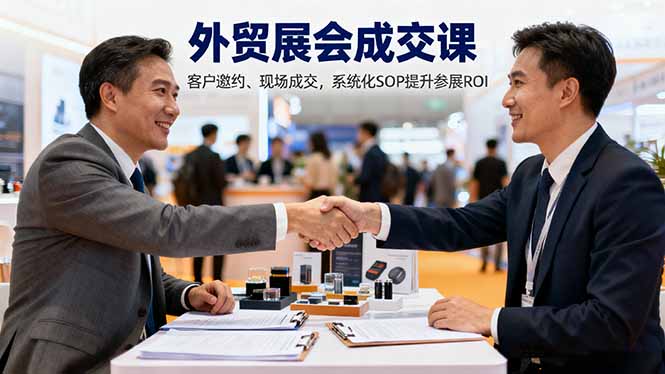 （16356期）外贸展会成交课，含目标制定、客户邀约、现场成交，系统化SOP提升参展ROI_生财有道创业项目网