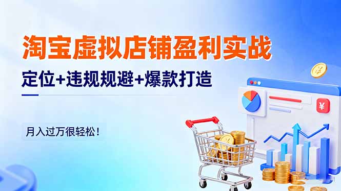 （16387期）淘宝虚拟店铺盈利实战：定位+违规规避+爆款打造，月入过万很轻松！_生财有道创业项目网