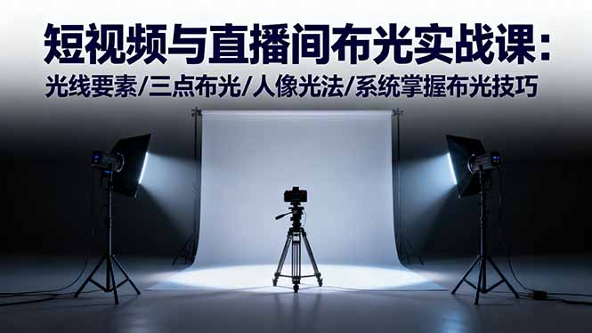 （16416期）短视频与直播间布光实战课：光线要素/三点布光/人像光法/系统掌握布光技巧_生财有道创业项目网