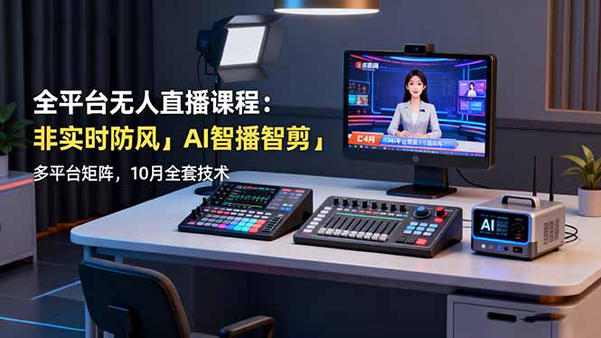 （16414期）全平台无人直播课程：非实时防风＋AI智播智剪＋多平台矩阵，10月全套技术_生财有道创业项目网