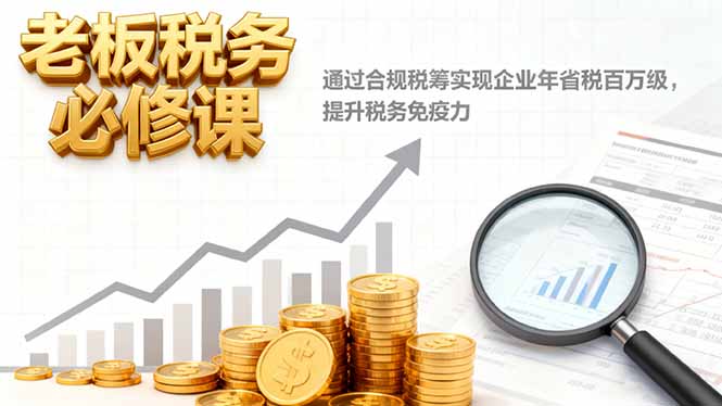 （16426期）老板税务必修课，通过合规税筹实现企业年省税百万级，提升税务免疫力_生财有道创业项目网