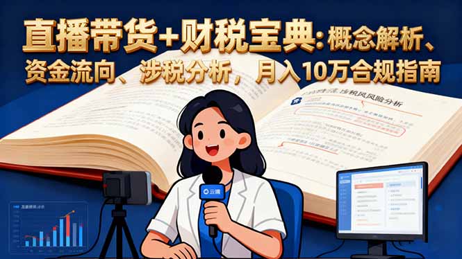 （16444期）直播带货+财税宝典：概念解析、资金流向、涉税分析，月入10万合规指南_生财有道创业项目网