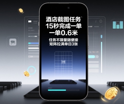 酒店截图任务，15秒完成一单，一单0.6米，任务不限量随便接，矩阵拉满单日3张【揭秘】——生财有道创业项目网