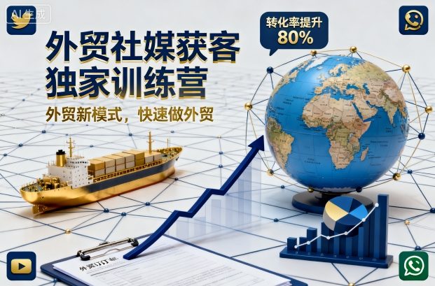 外贸社媒获客独家训练营，外贸新模式，快速做外贸——生财有道创业项目网