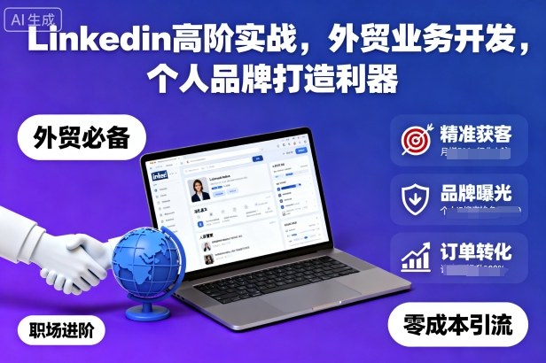 Linkedin高阶实战，外贸业务开发，个人品牌打造利器——生财有道创业项目网