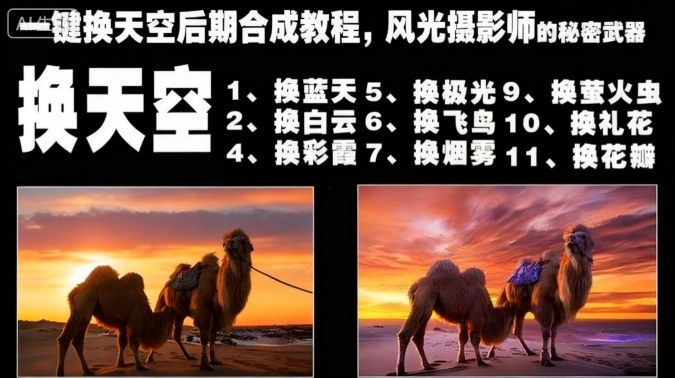 一键换天空后期合成教程，风光摄影师的秘密武器——生财有道创业项目网