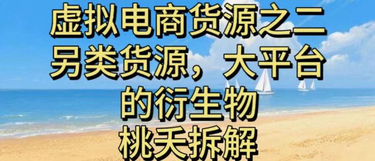 虚拟电商之二—另类的货源，大平台的衍生物——生财有道创业项目网