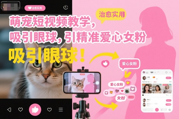 萌宠短视频教学，吸引眼球，引精准爱心女粉——生财有道创业项目网