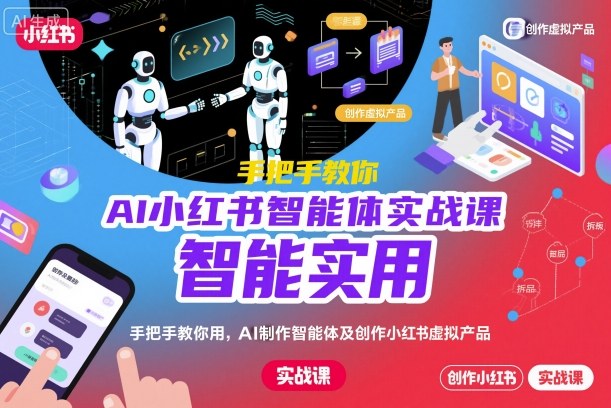 AI小红书智能体实战课，手把手教你用AI制作智能体及创作小红书虚拟产品，提效+内容商业化——生财有道创业项目网