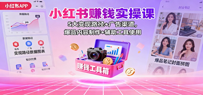 图片[1]-小红书赚钱实操课：5大变现路径+广告渠道，爆品内容制作+辅助工具使用_生财有道创业网-生财有道