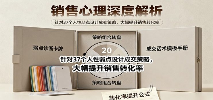 销售心理深度解析：针对37个人性弱点设计成交策略，大幅提升销售转化率！_生财有道创业网