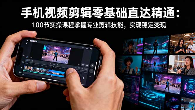 （16466期）手机视频剪辑零基础直达精通：100节实操课程掌握专业剪辑技能，实现稳…_生财有道创业项目网