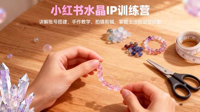 （16475期）小红书水晶IP训练营，讲解账号搭建、手作教学、拍摄剪辑，全流程运营技能_生财有道创业项目网