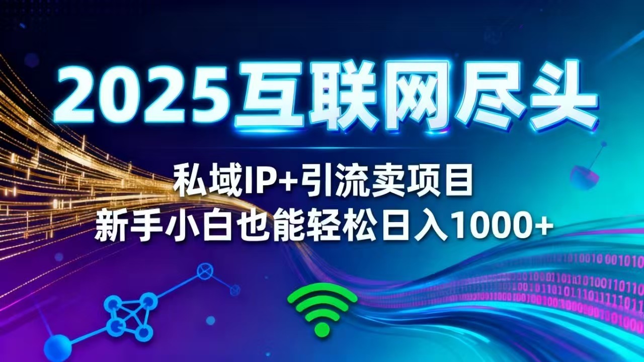 图片[1]-（16485期）2025网创尽头王炸项目！私域 IP + 精准引流，新手小白在家躺赚日入 1000+_生财有道创业项目网-生财有道