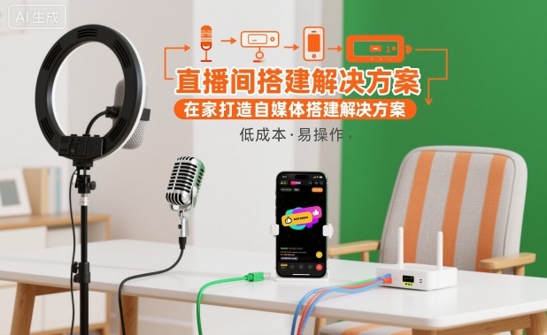 直播间搭建解决方案，在家打造自媒体搭建解决方案——生财有道创业项目网