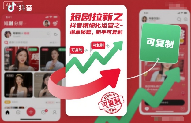 短剧拉新之抖音精细化运营之爆单秘籍，新手可复制——生财有道创业项目网