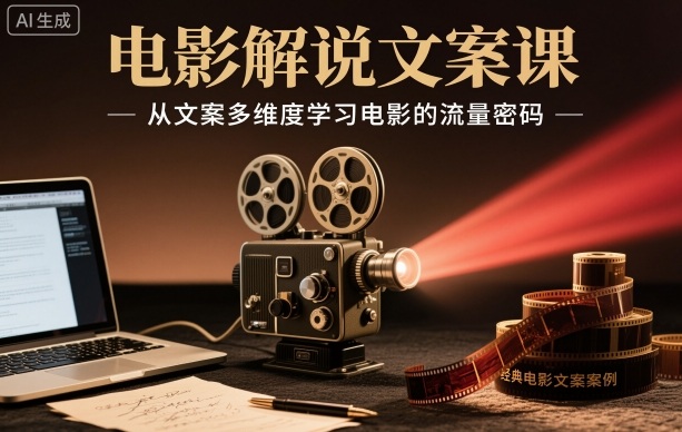 电影解说文案课，从文案多维度学习电影的流量密码——生财有道创业项目网