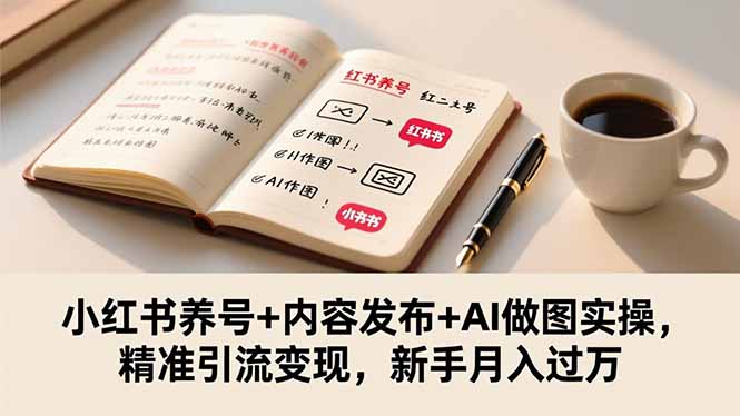 （16498期）小红书养号+内容发布+AI做图实操，精准引流变现，新手月入过万_生财有道创业项目网
