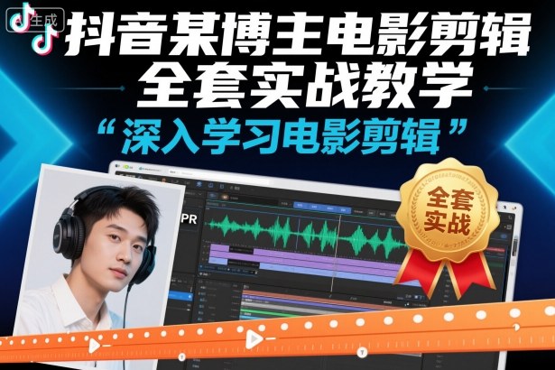 抖音某博主电影剪辑全套实战教学，深入学习电影剪辑——生财有道创业项目网