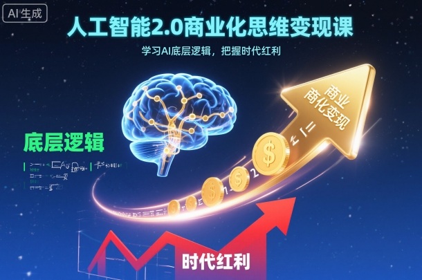 人工智能2.0商业化思维变现课，学习AI底层逻辑，把握时代红利——生财有道创业项目网