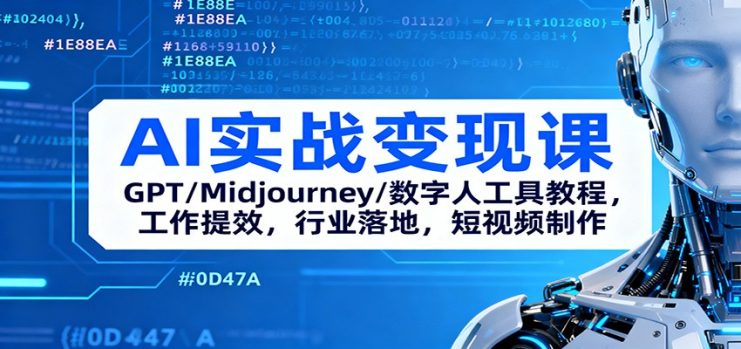 AI实战变现课：GPT/Midjourney/数字人工具教程，工作提效，行业落地，短视频制作_生财有道创业网