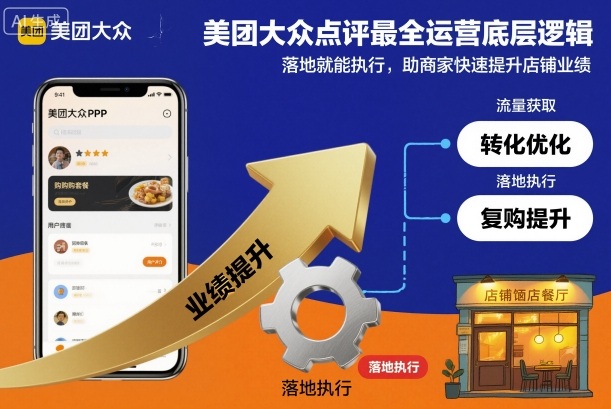 美团大众点评最全运营底层逻辑，落地就能执行，助商家快速提升店铺业绩——生财有道创业项目网