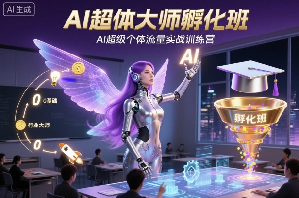 AI超体大师孵化班，AI超级个体流量实战训练营——生财有道创业项目网