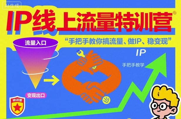 IP线上流量特训营，手把手教你搞流量、做IP、稳变现——生财有道创业项目网