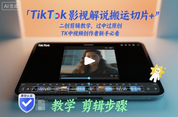 TikTok影视解说搬运切片+二创剪辑教学，过中过原创，TK中视频创作者新手必看——生财有道创业项目网
