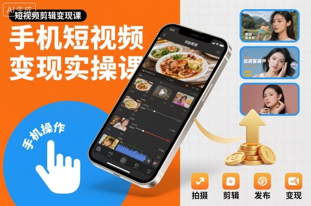 手机短视频变现实操课，短视频剪辑变现课——生财有道创业项目网
