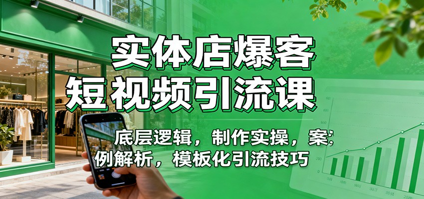 图片[1]-实体店爆客短视频引流课：底层逻辑，制作实操，案例解析，模板化引流技巧_生财有道创业网-生财有道