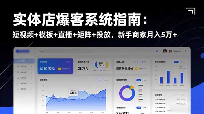 （16541期）实体店爆客系统指南：短视频+模板+直播+矩阵+投放，新手商家月入5万+_生财有道创业项目网