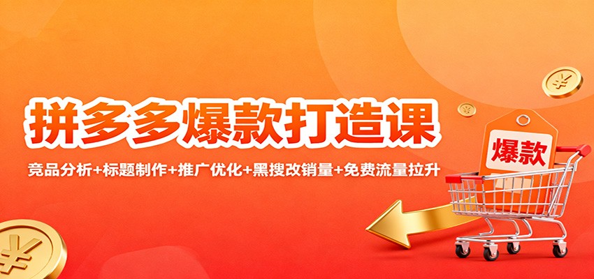 图片[1]-拼多多爆款打造课：竞品分析+标题制作+推广优化+黑搜改销量+免费流量拉升_生财有道创业网-生财有道