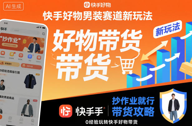 快手好物男装赛道新玩法，抄作业就行，0经验玩转快手好物带货——生财有道创业项目网