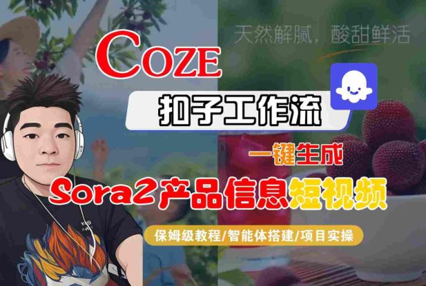 Coze扣子智能体工作流一键生成“SORA2产品信息“短视频，全流程保姆级教学——生财有道创业项目网