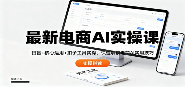 最新电商AI实操课：扫盲+核心运用+扣子工具实操，快速解锁电商AI实用技巧_生财有道创业网