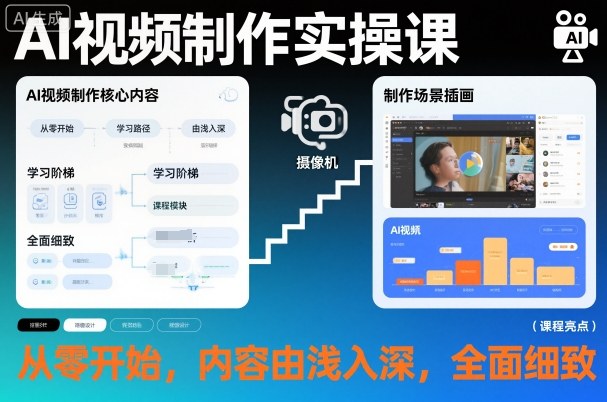AI视频制作实操课，从零开始，内容由浅入深，全面细致——生财有道创业项目网