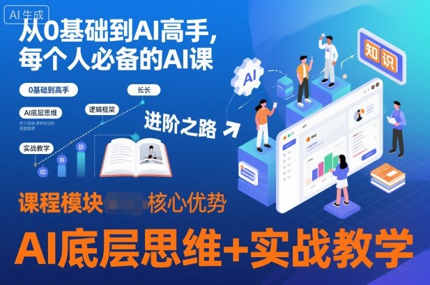从0基础到AI高手，每个人必备的AI课，AI底层思维+实战教学——生财有道创业项目网