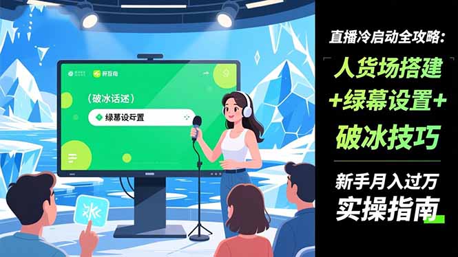 （16605期）直播冷启动全攻略:人货场搭建+绿幕设置+破冰技巧，新手月入过万实操指南_生财有道创业项目网
