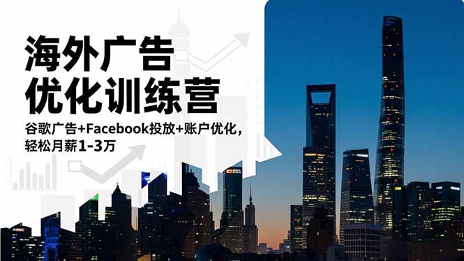 （16609期）海外广告优化训练营：谷歌广告+Facebook投放+账户优化，轻松月薪1-3万_生财有道创业项目网