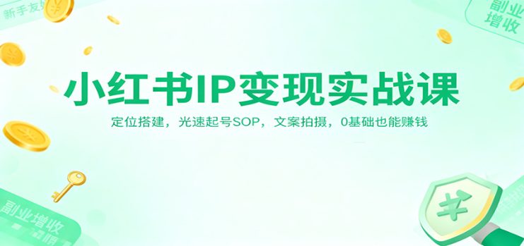 小红书IP变现实战课：定位搭建，光速起号SOP，文案拍摄，0基础也能赚钱_生财有道创业网