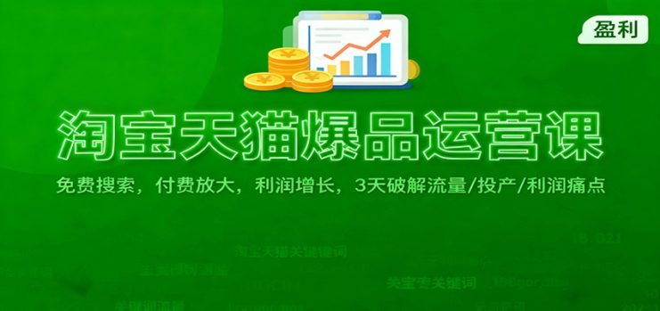 淘宝天猫爆品运营课：免费搜索，付费放大，利润增长，3 天破解流量/ 投产/利润痛点_生财有道创业网