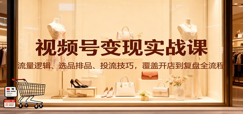 图片[1]-视频号变现实战课：流量逻辑、选品排品、投流技巧，覆盖开店到复盘全流程_生财有道创业网-生财有道