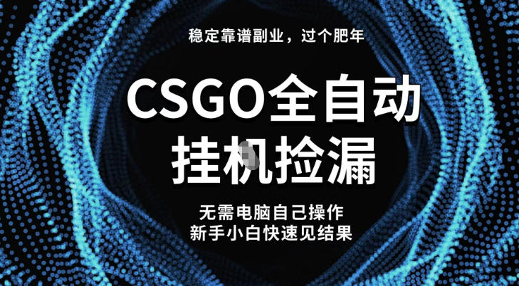 【稳定副业】全球最热门游戏CSGO全自动捡漏，最新玩法，新手小白日入5张+【揭秘】——生财有道创业项目网