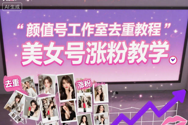颜值号工作室去重教程，美女号涨粉教学——生财有道创业项目网
