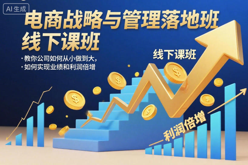图片[1]-电商战略与管理落地班线下课，教你公司如何从小做到大，如何实现业绩和利润倍增【录音】——生财有道创业项目网-生财有道