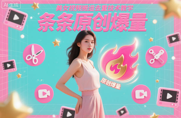 美女视频搬运去重技术教学，条条原创爆量——生财有道创业项目网