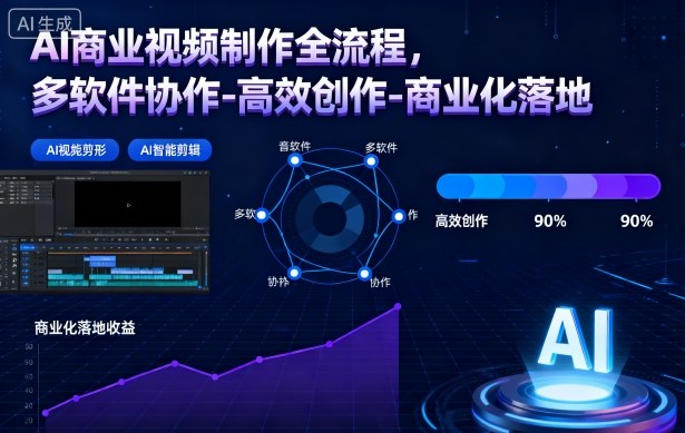 AI商业视频制作全流程，多软件协作-高效创作-商业化落地——生财有道创业项目网