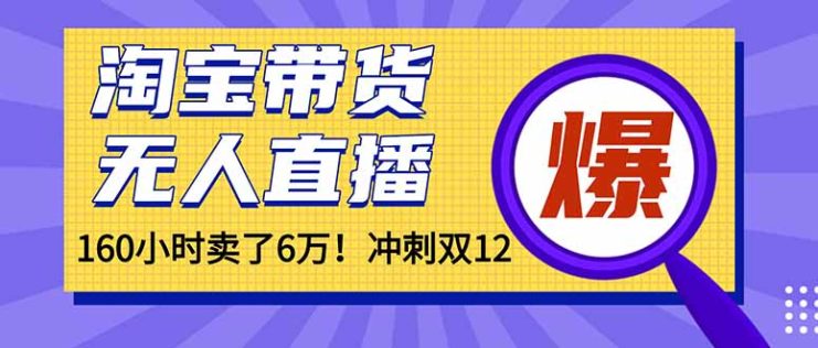（16665）年前风口！淘宝带货，无人直播160小时卖了6万！_生财有道创业项目网