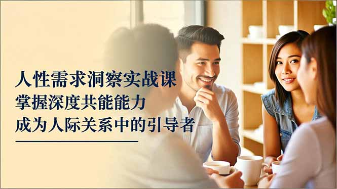 （16683期）人性需求洞察实战课，掌握深度共感能力，成为人际关系中的引导者_生财有道创业项目网
